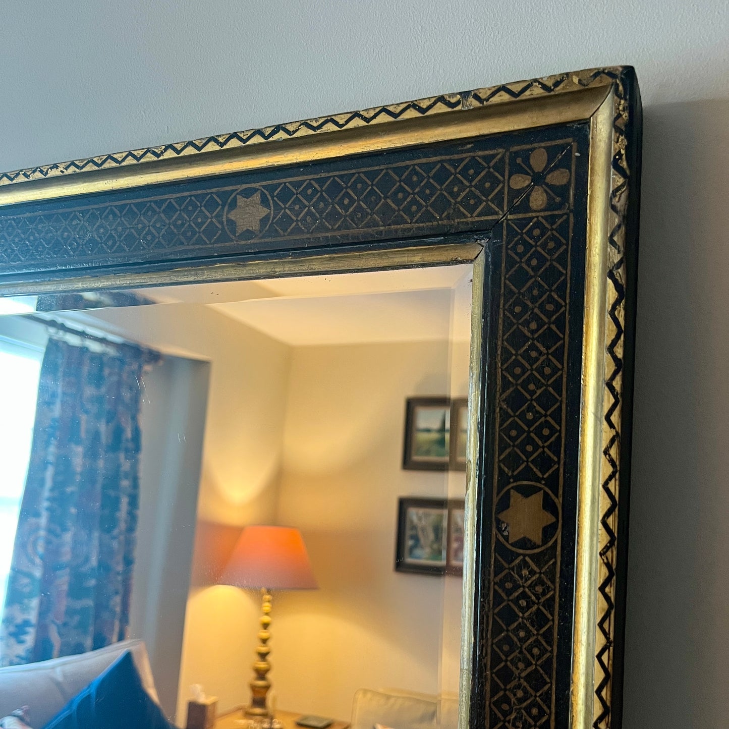 19th century painted mirror
