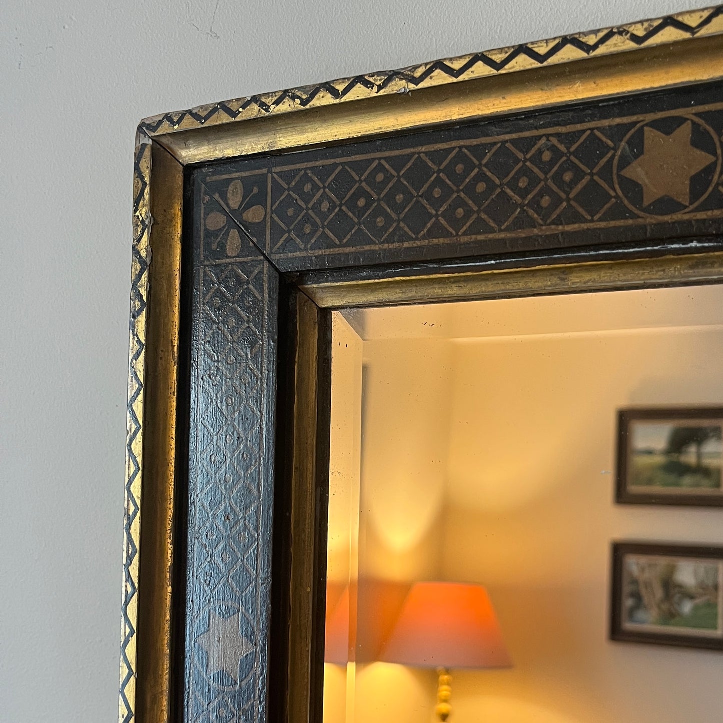 19th century painted mirror