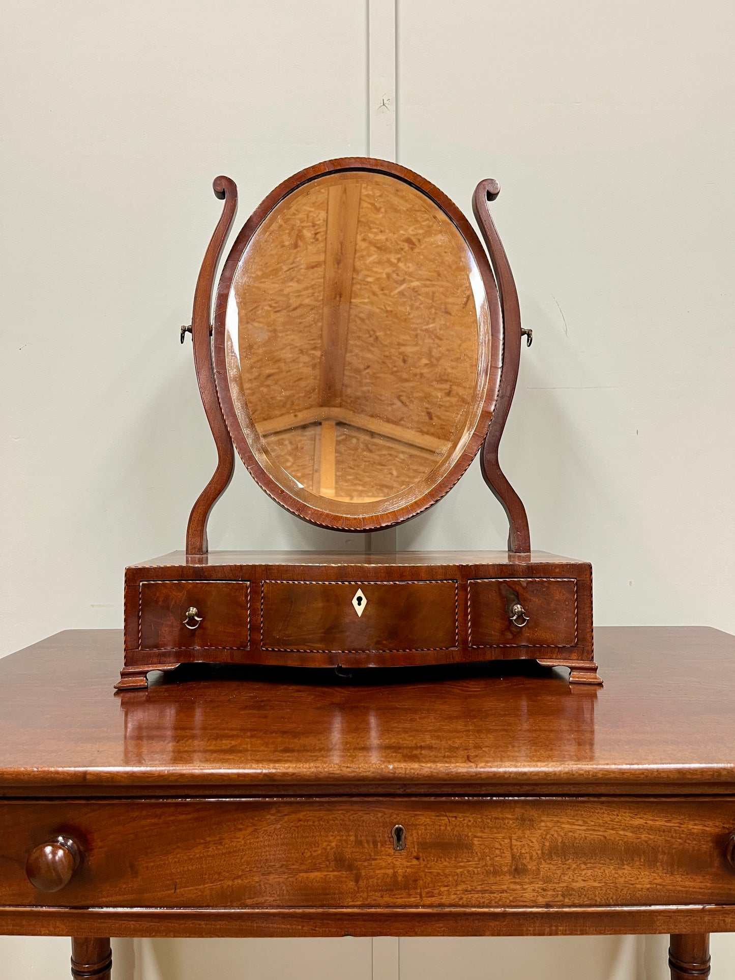 Oval Georgian dressing table mirror