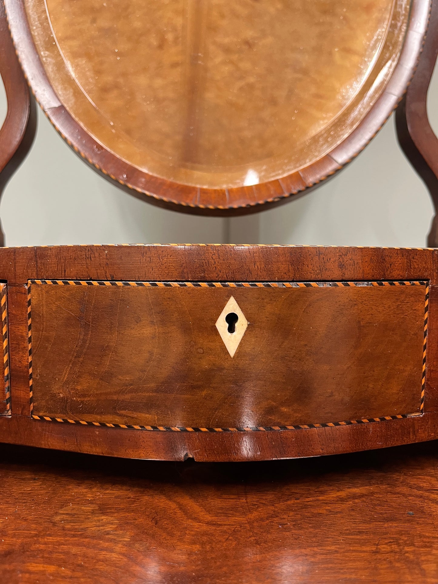 Oval Georgian dressing table mirror