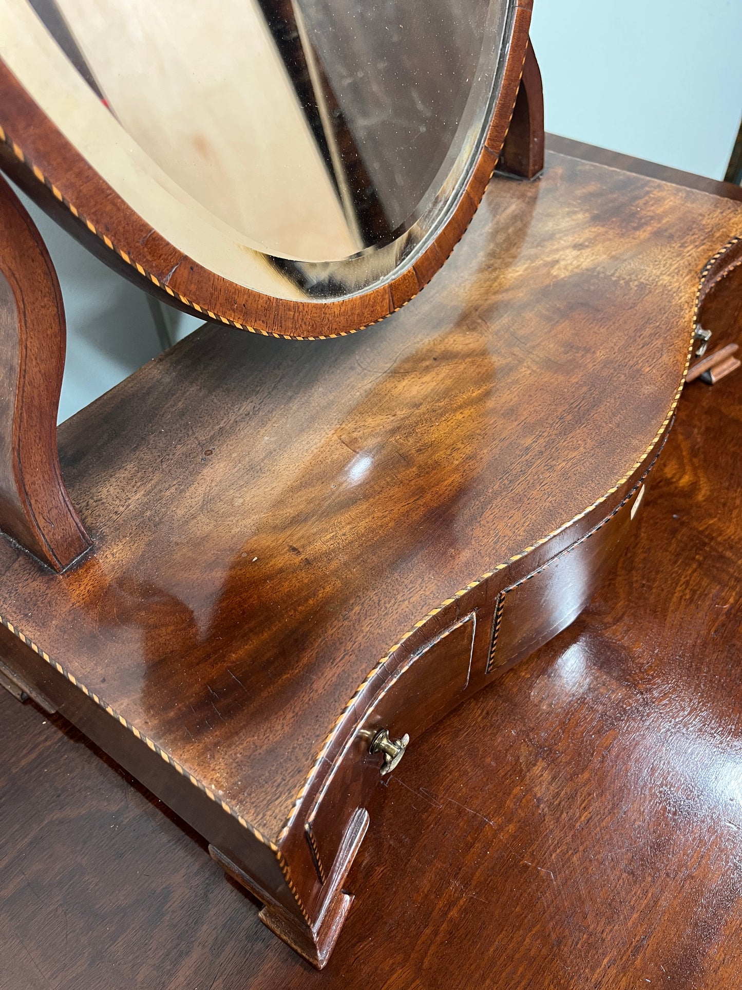 Oval Georgian dressing table mirror