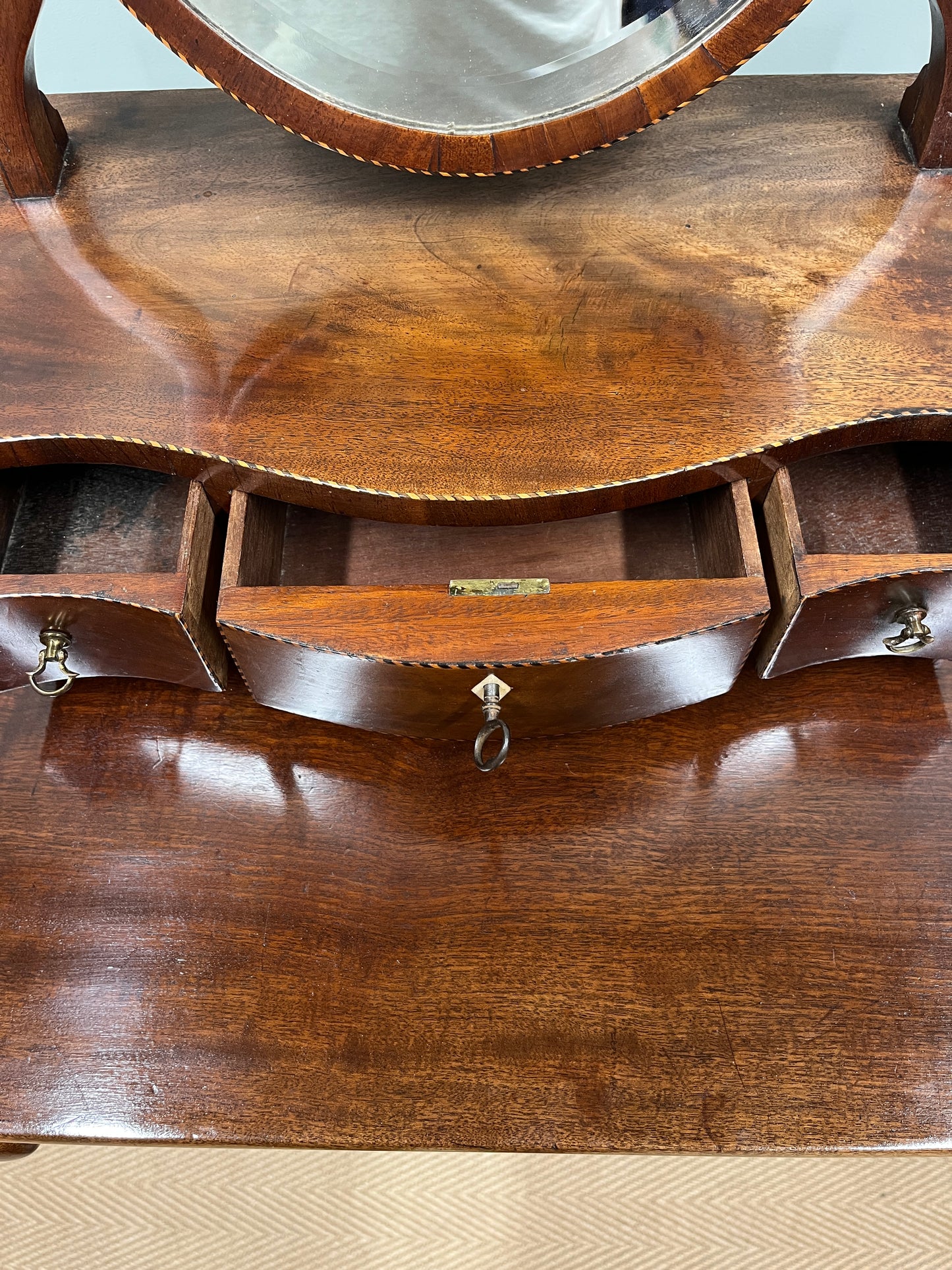 Oval Georgian dressing table mirror