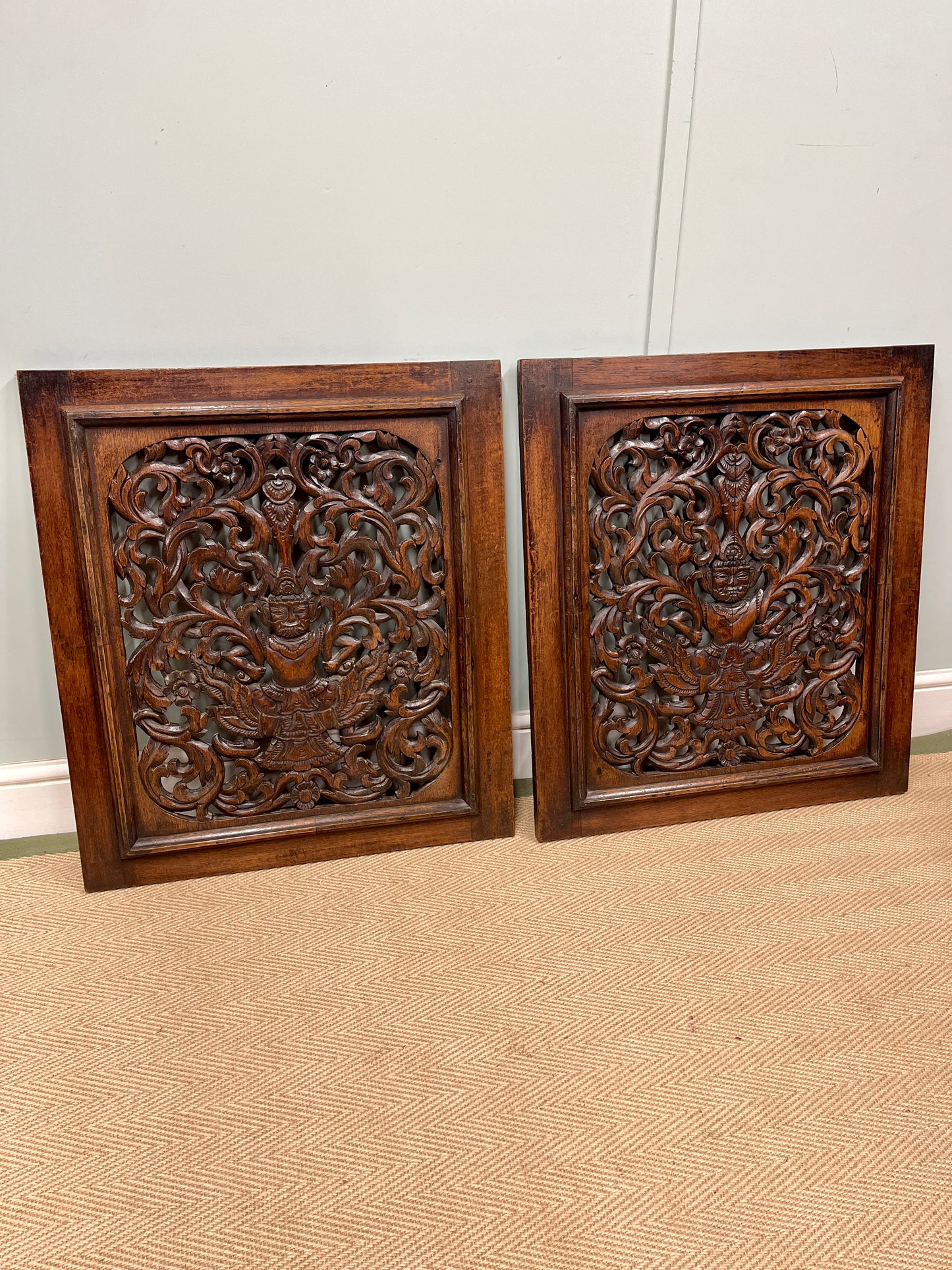Pair of 19th century Burmese panels