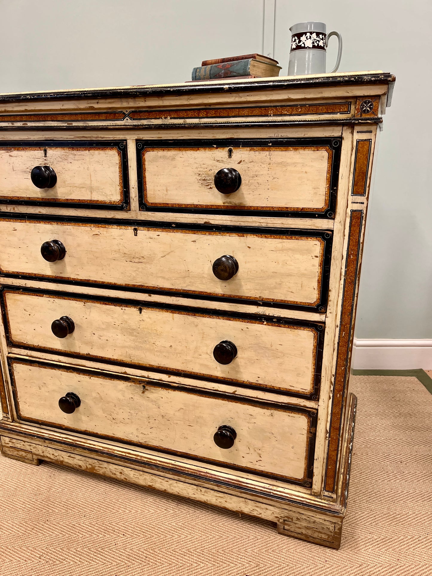 19th century painted chest of drawers