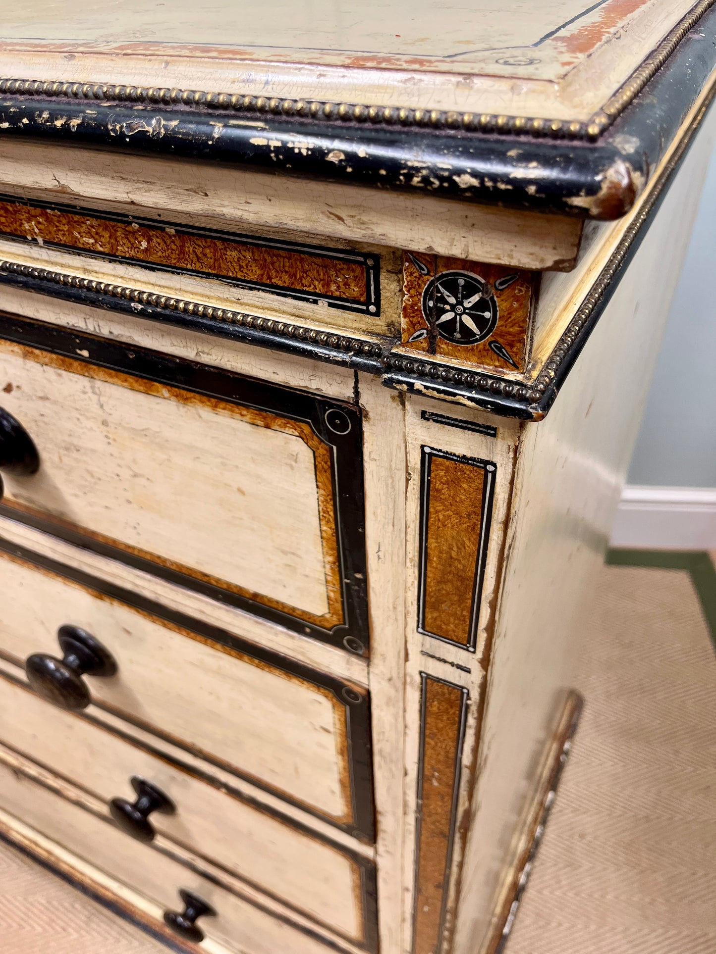 19th century painted chest of drawers