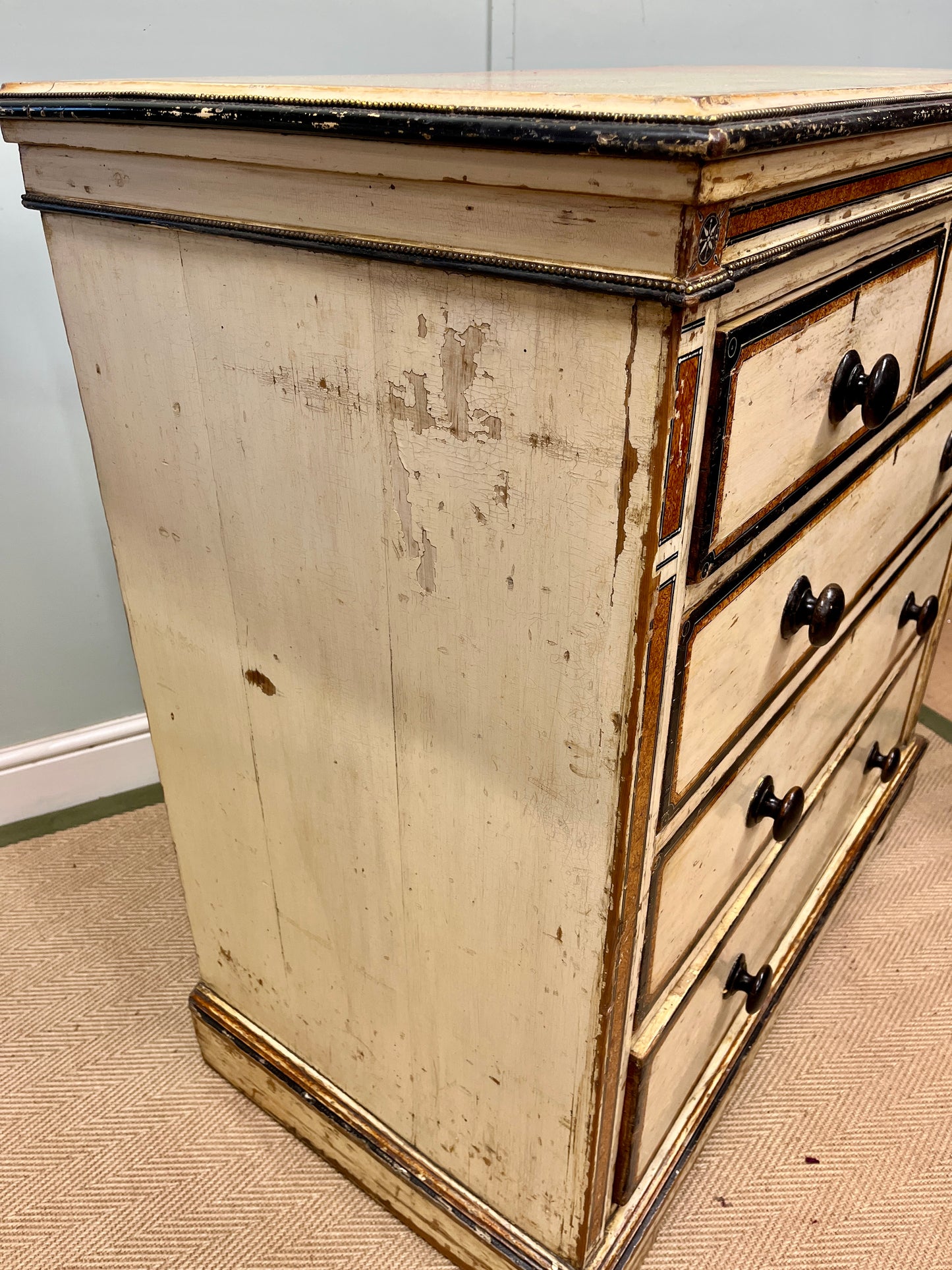 19th century painted chest of drawers
