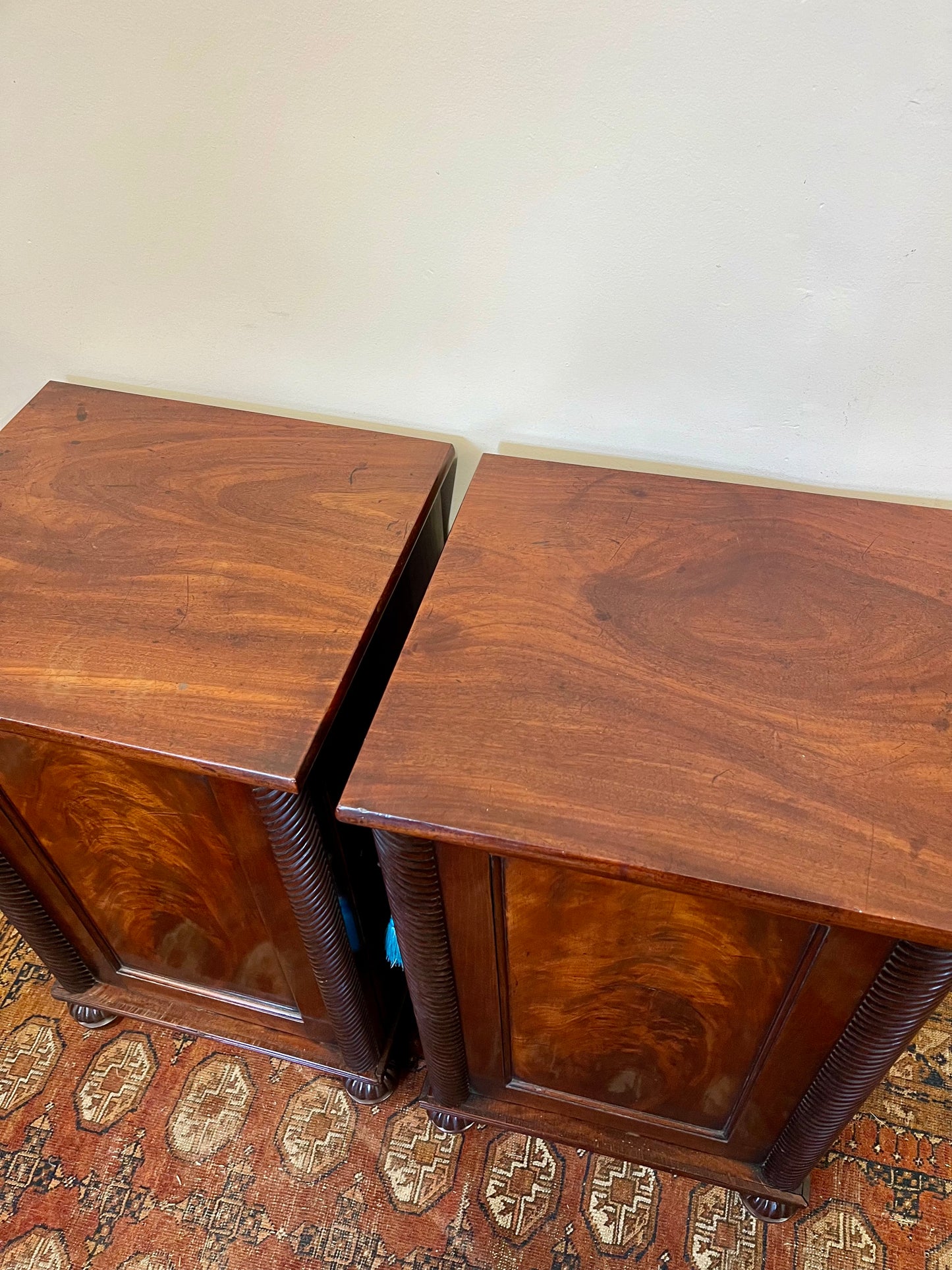 19th century mahogany bedside cupboards