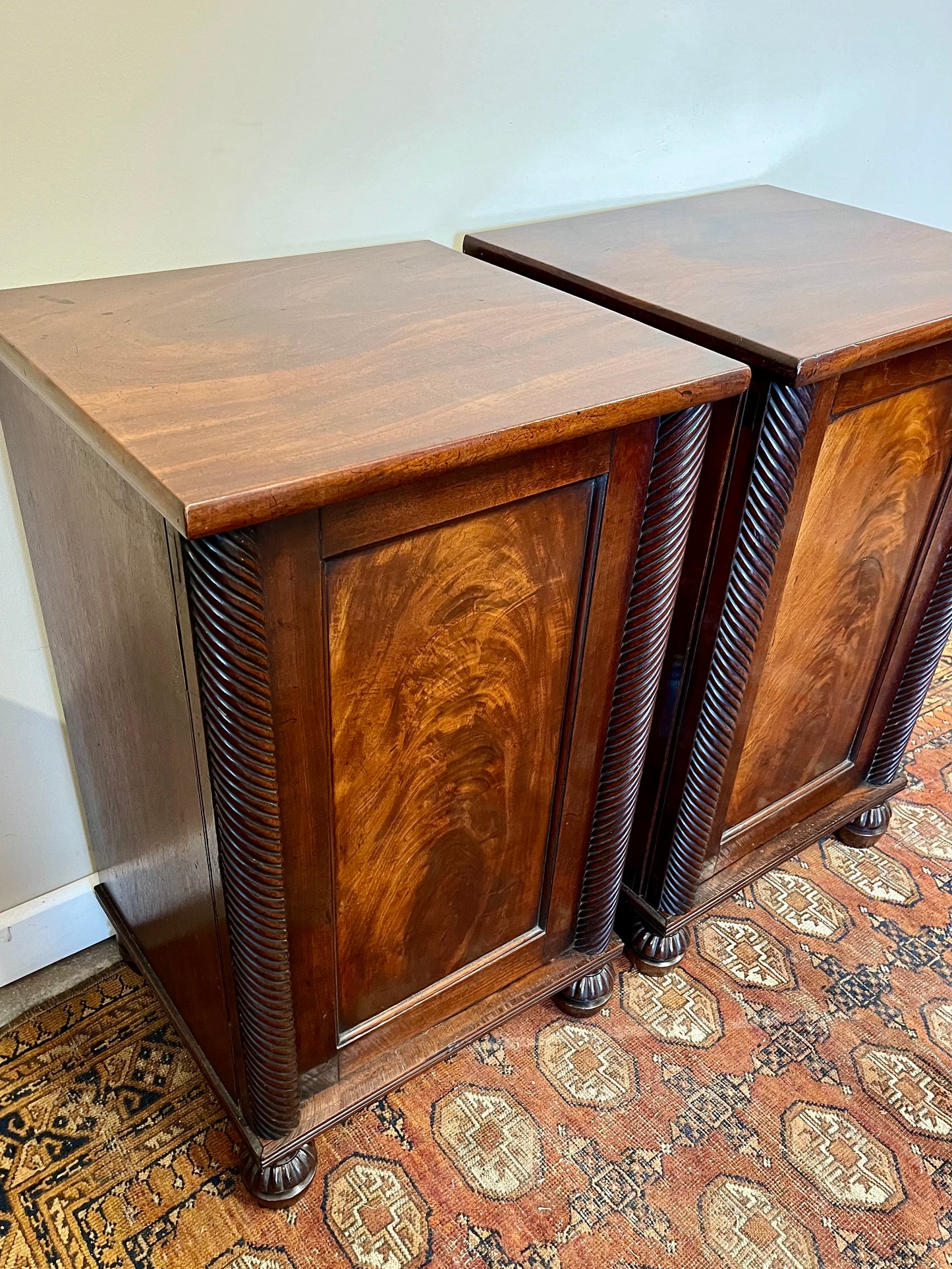 19th century mahogany bedside cupboards