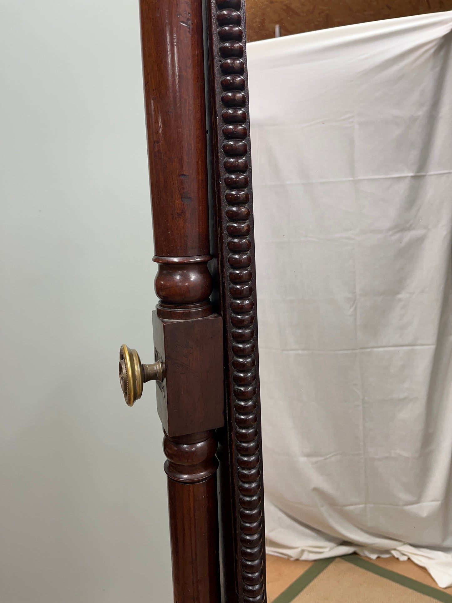 19th century mahogany cheval mirror