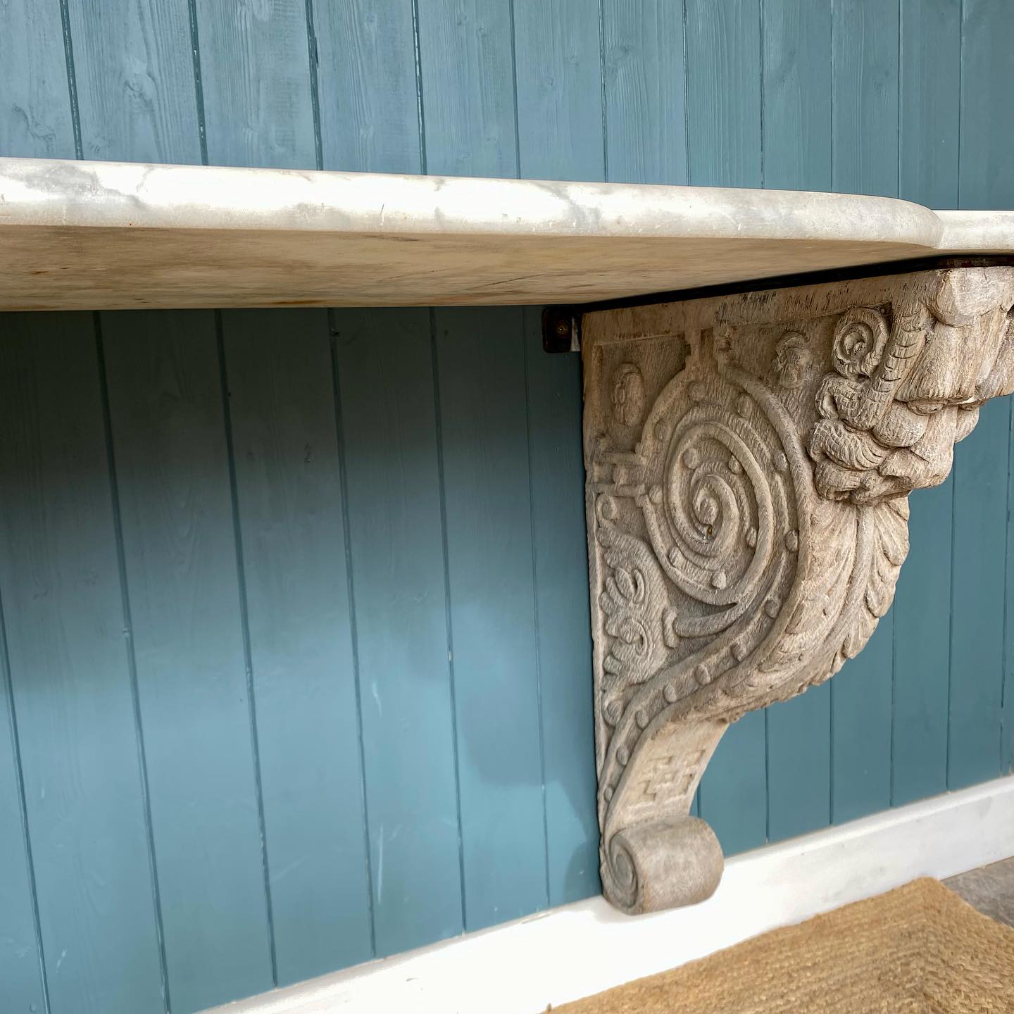 19th century marble topped console table  image 4