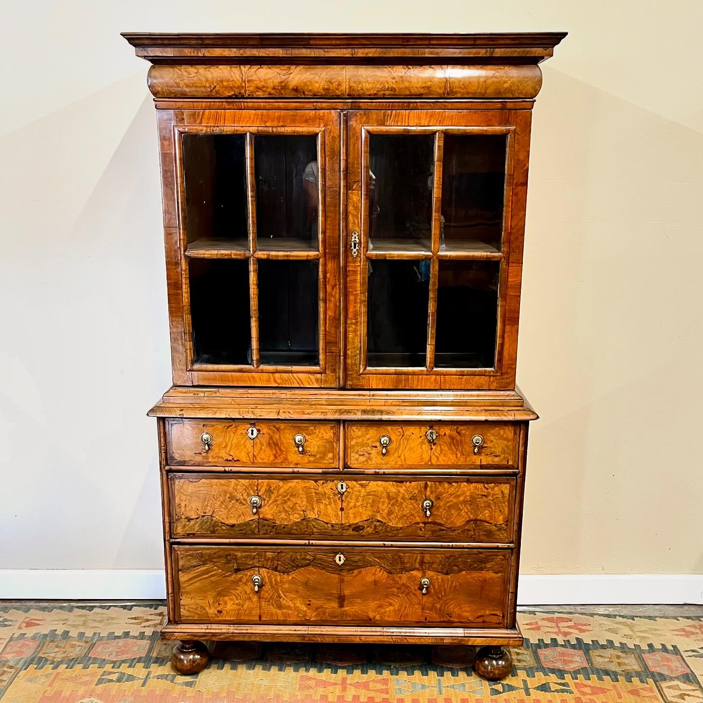 Queen Anne walnut bookcase image 0