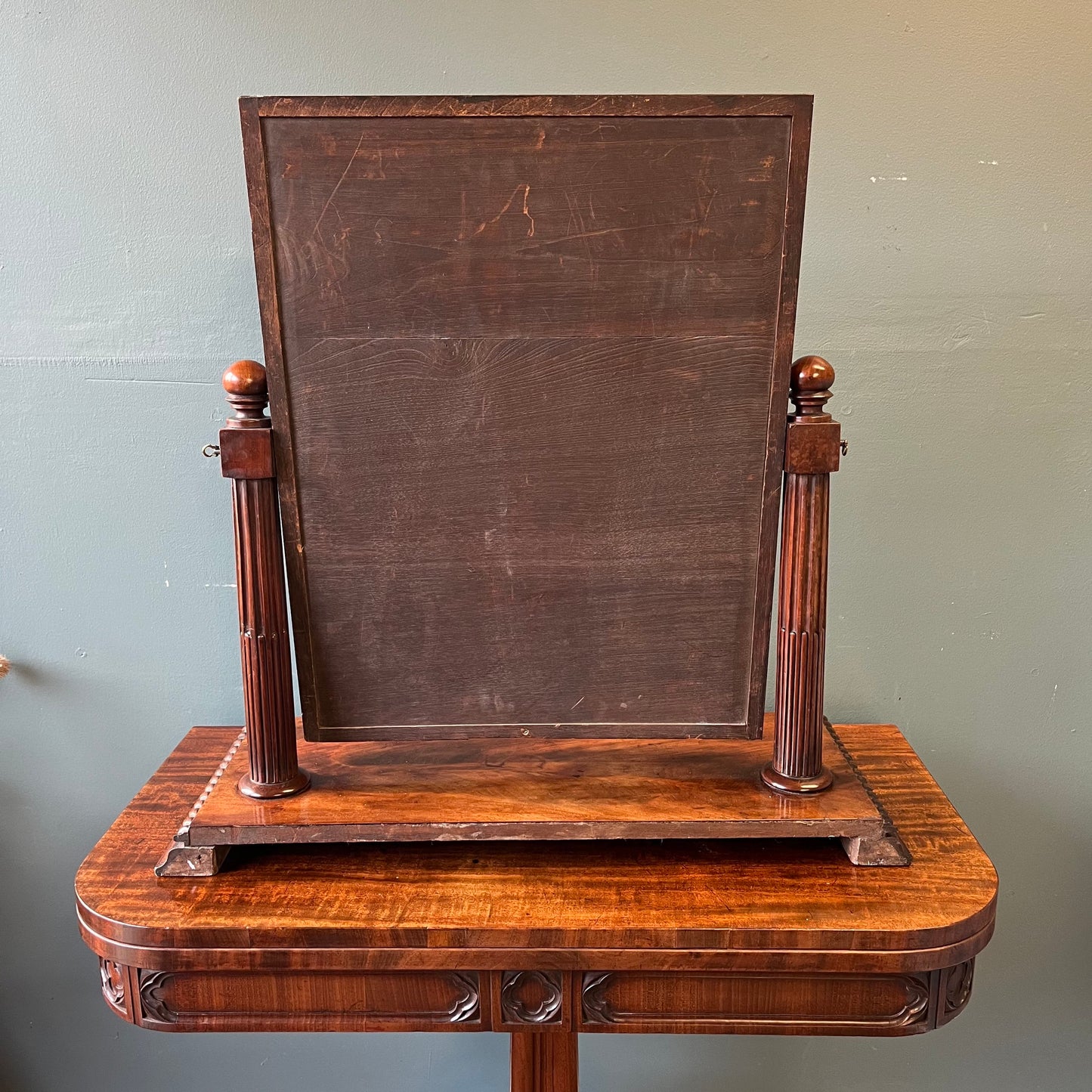 19th century mahogany toilet mirror image 6