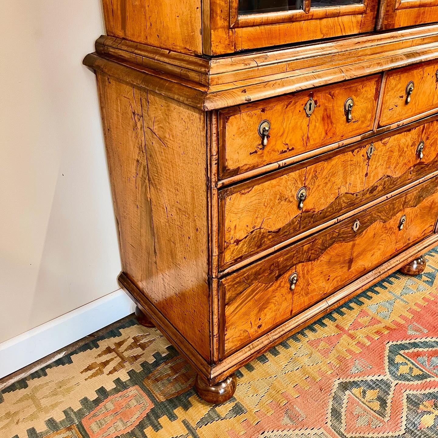 Queen Anne walnut bookcase image 8