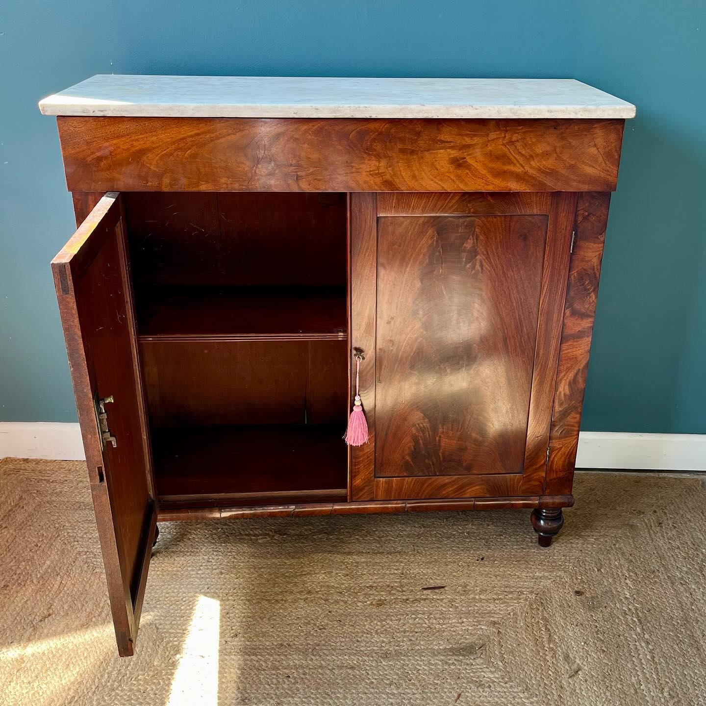 19th century marble topped cupboard image 7