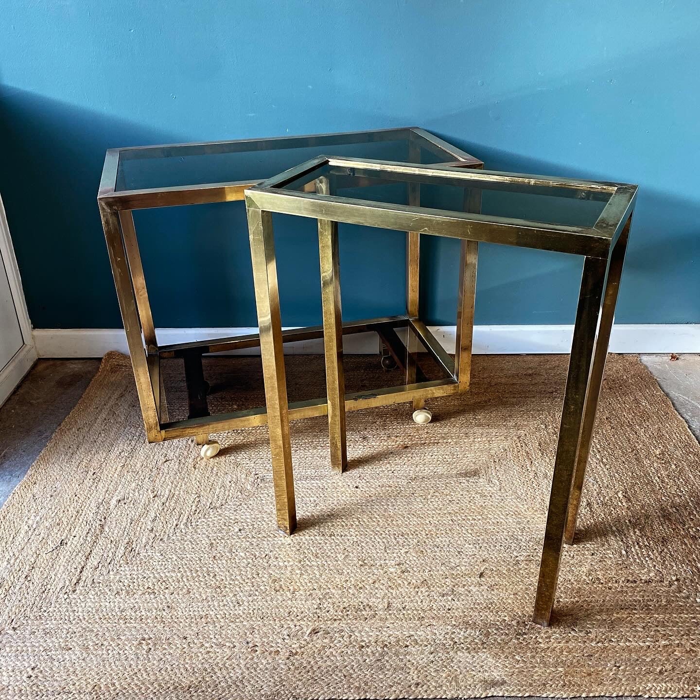 Italian 1970s brass drinks trolley image 7