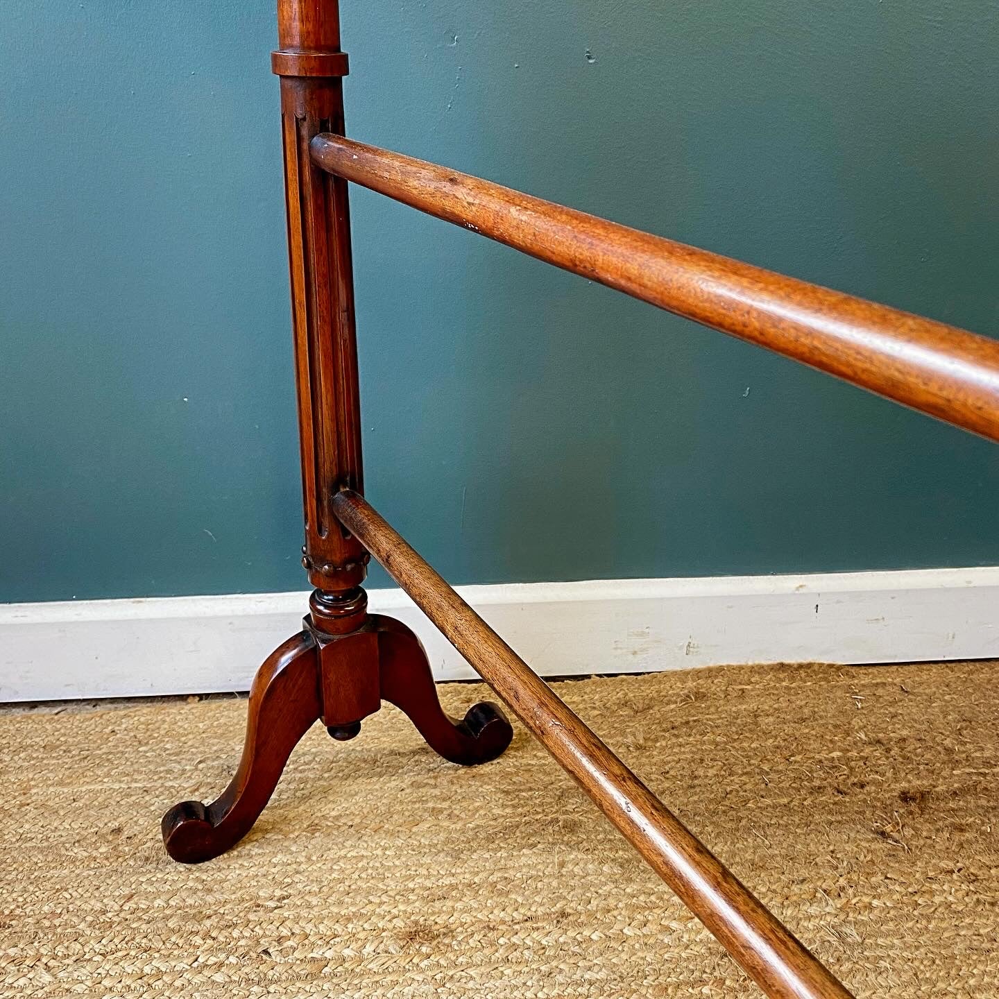 19th century mahogany towel rail image 3