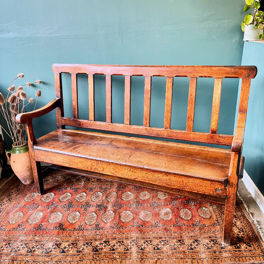 Georgian oak hall bench image 0