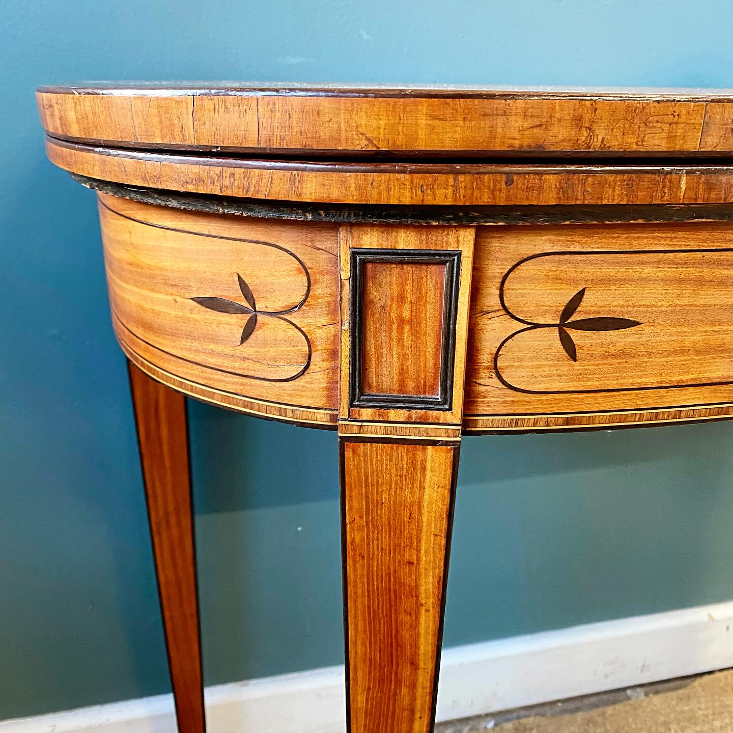 Georgian satinwood card table image 5