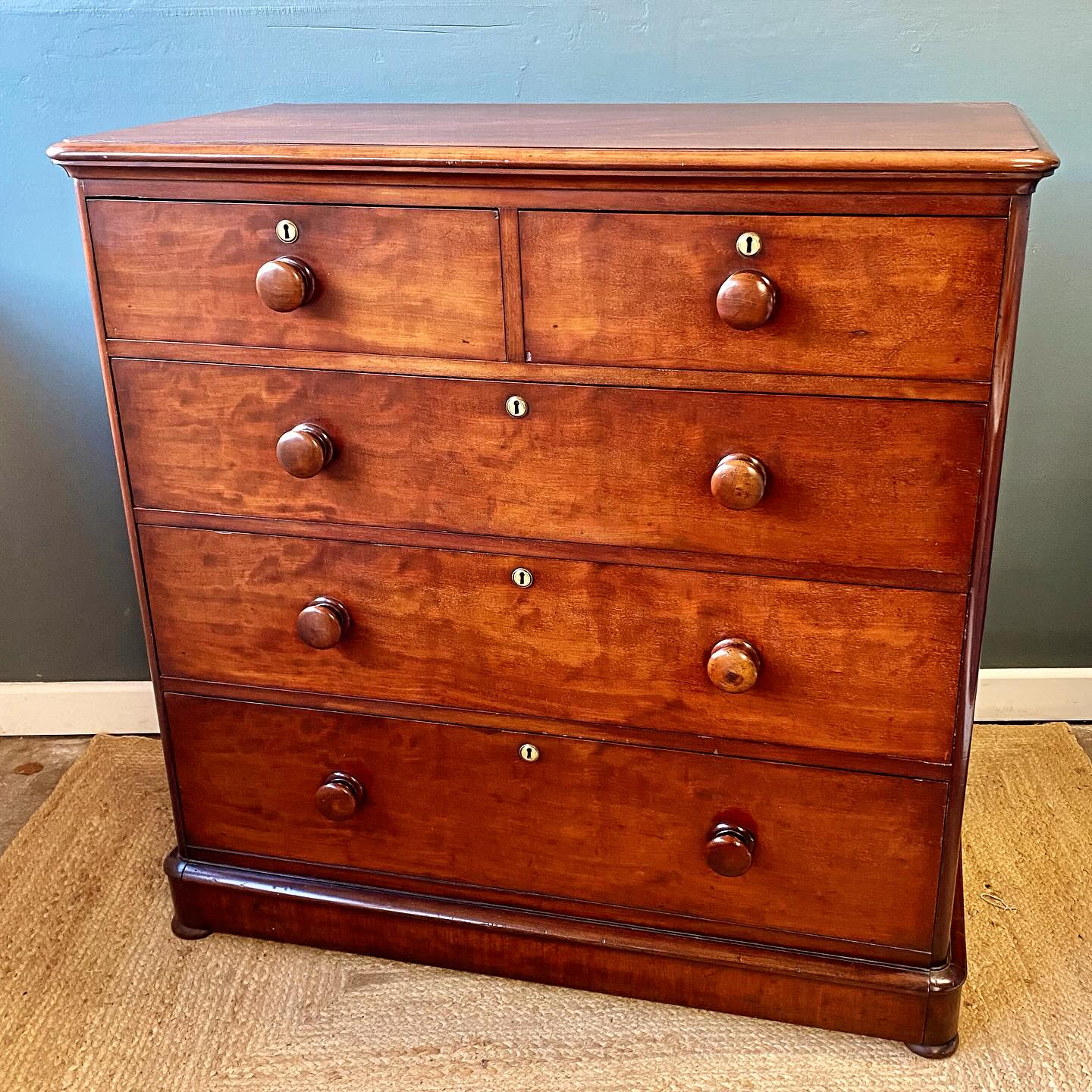 19th century mahogany chest of drawers  image 1