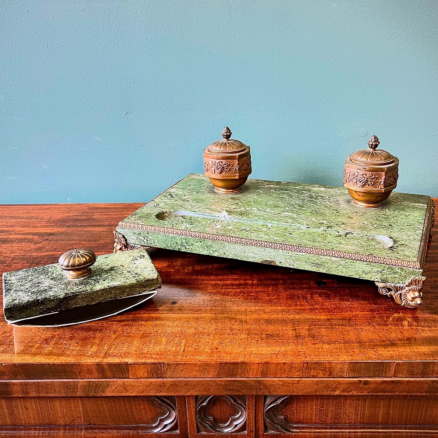French marble ink stand and blotter  image 0