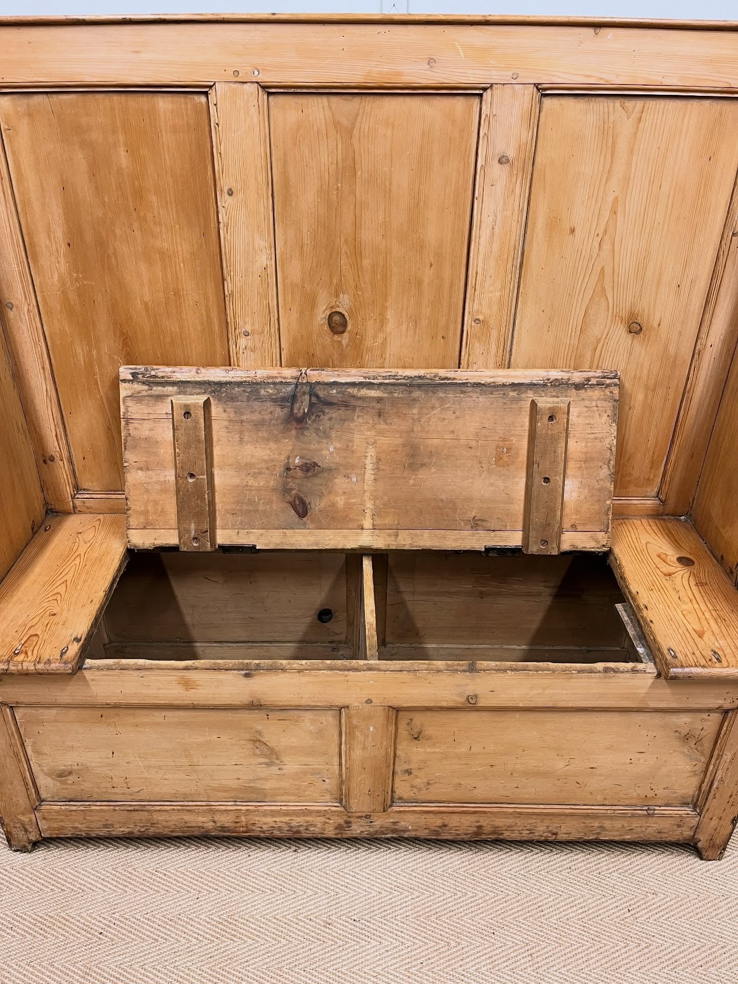 19th century pine settle image 2