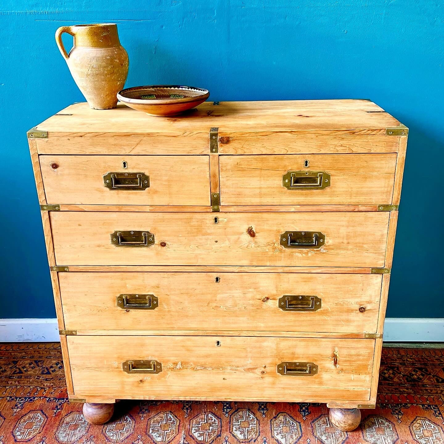 19th century campaign chest of drawers. image 1