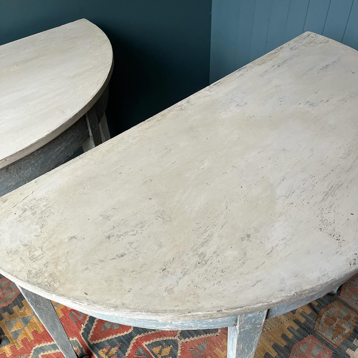 Painted Swedish style Georgian Demi lune tables  image 4