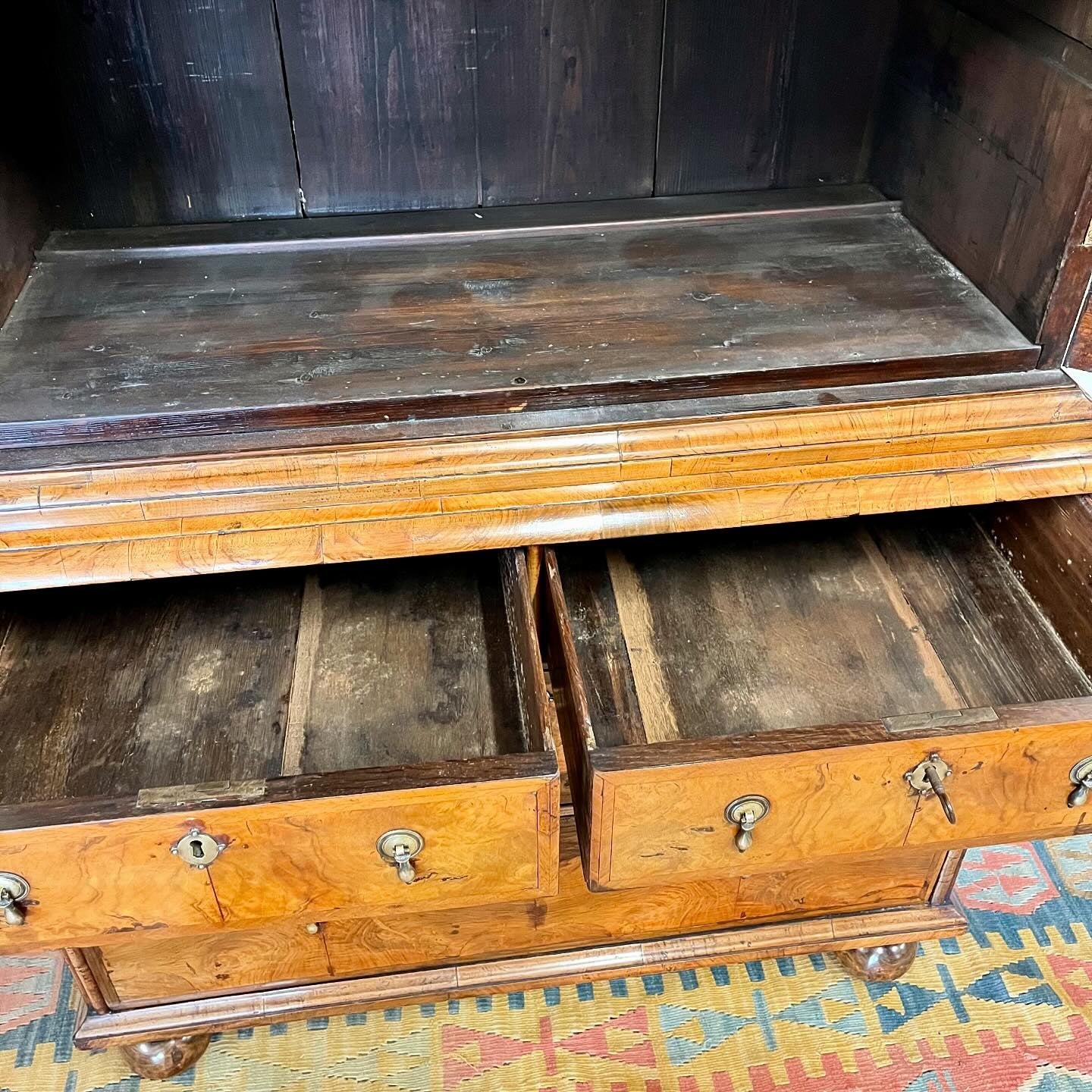 Queen Anne walnut bookcase image 9