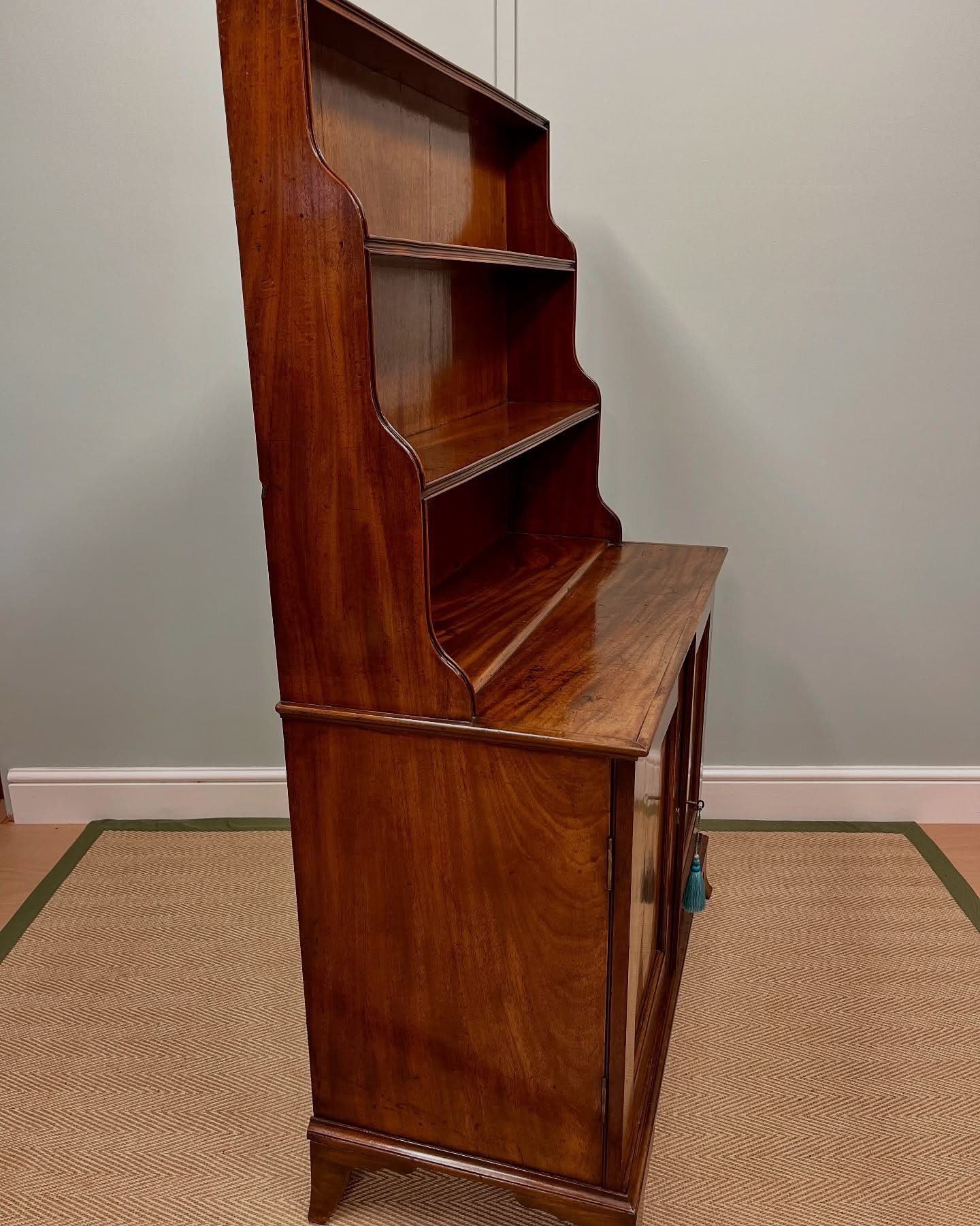 19th century mahogany waterfall bookcase image 5
